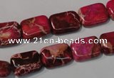 CDI796 15.5 inches 10*14mm rectangle dyed imperial jasper beads