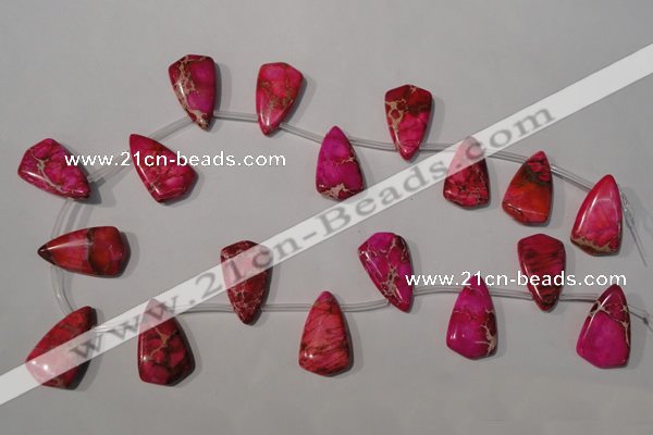 CDI798 Top-drilled 16*27mm flat teardrop dyed imperial jasper beads