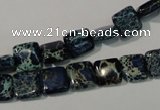 CDI901 15.5 inches 8*8mm square dyed imperial jasper beads