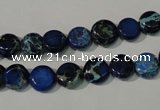 CDI905 15.5 inches 8mm flat round dyed imperial jasper beads