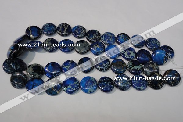 CDI908 15.5 inches 20mm flat round dyed imperial jasper beads