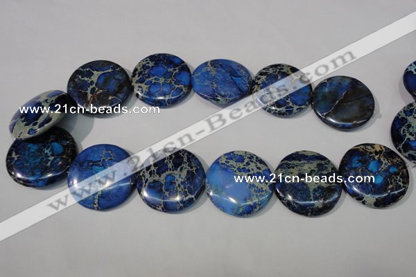 CDI909 15.5 inches 35mm flat round dyed imperial jasper beads