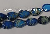 CDI915 15.5 inches 9*13mm flat teardrop dyed imperial jasper beads