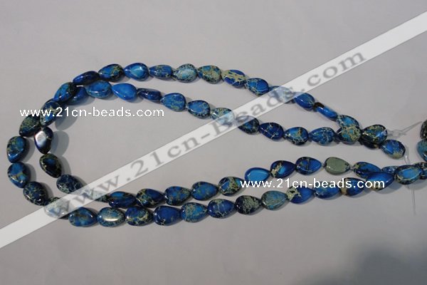 CDI915 15.5 inches 9*13mm flat teardrop dyed imperial jasper beads