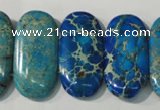 CDI917 15.5 inches 15*30mm oval double drilled dyed imperial jasper beads