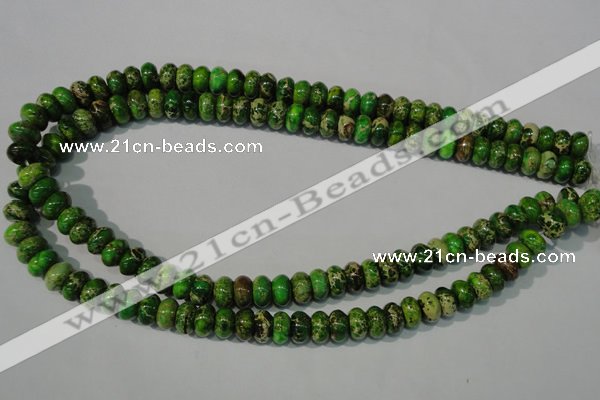 CDI927 15.5 inches 6*10mm rondelle dyed imperial jasper beads