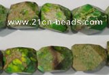 CDI932 15.5 inches 13*17mm faceted nuggets dyed imperial jasper beads