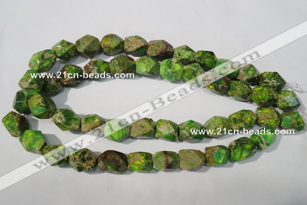 CDI932 15.5 inches 13*17mm faceted nuggets dyed imperial jasper beads
