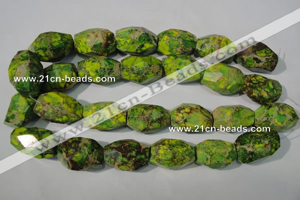 CDI933 15.5 inches 19*30mm faceted nuggets dyed imperial jasper beads