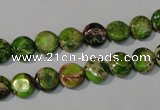 CDI935 15.5 inches 8mm flat round dyed imperial jasper beads