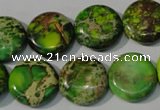 CDI937 15.5 inches 16mm flat round dyed imperial jasper beads