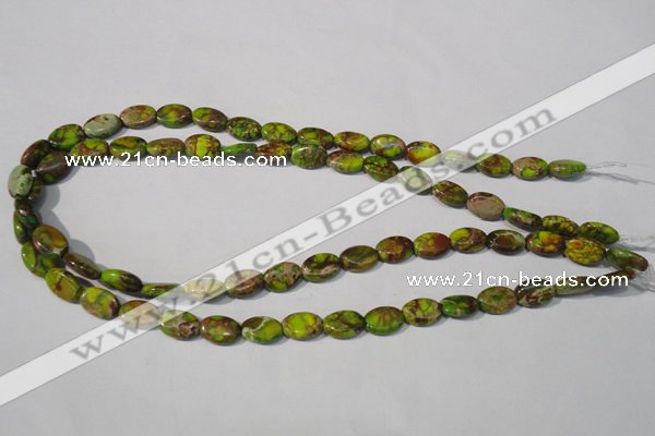 CDI939 15.5 inches 8*12mm oval dyed imperial jasper beads