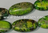 CDI941 15.5 inches 15*30mm oval dyed imperial jasper beads