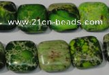 CDI945 15.5 inches 16*16mm square dyed imperial jasper beads