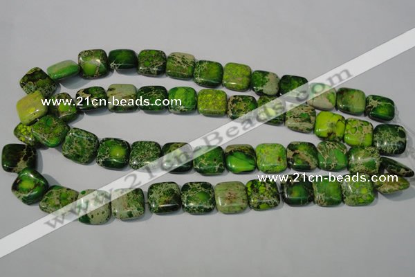 CDI945 15.5 inches 16*16mm square dyed imperial jasper beads