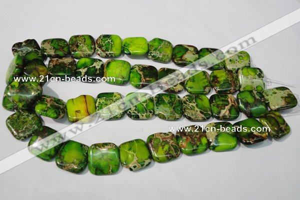 CDI947 15.5 inches 20*20mm square dyed imperial jasper beads