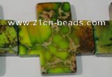 CDI954 15.5 inches 45*45mm cross dyed imperial jasper beads