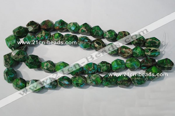 CDI964 15.5 inches 14*17mm faceted nuggets dyed imperial jasper beads