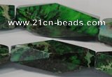 CDI965 15.5 inches 15*45mm faceted rice dyed imperial jasper beads