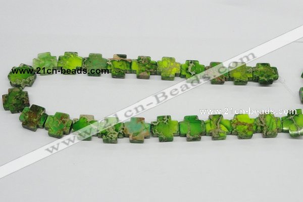 CDI97 16 inches 18*18mm cross dyed imperial jasper beads wholesale