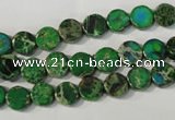 CDI970 15.5 inches 7mm flat round dyed imperial jasper beads