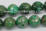 CDI98 16 inches 14mm faceted round dyed imperial jasper beads wholesale