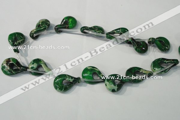 CDI980 15.5 inches 19*29mm petal shaped dyed imperial jasper beads