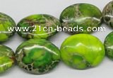 CDI99 16 inches 13*18mm oval dyed imperial jasper beads wholesale