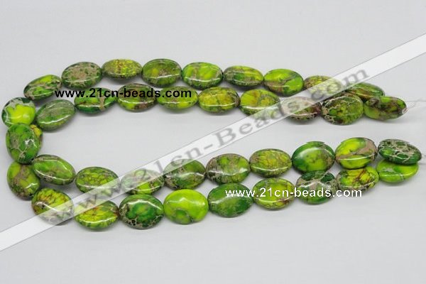 CDI99 16 inches 13*18mm oval dyed imperial jasper beads wholesale