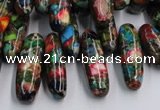 CDI990 15.5 inches 8*14mm - 8*24mm dyed imperial jasper chips beads