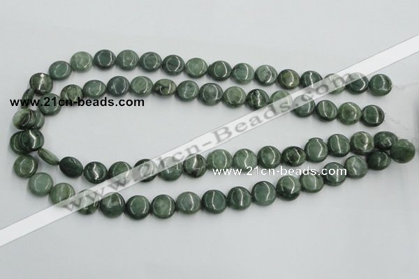 CDJ10 15.5 inches 12mm flat round Canadian jade beads wholesale