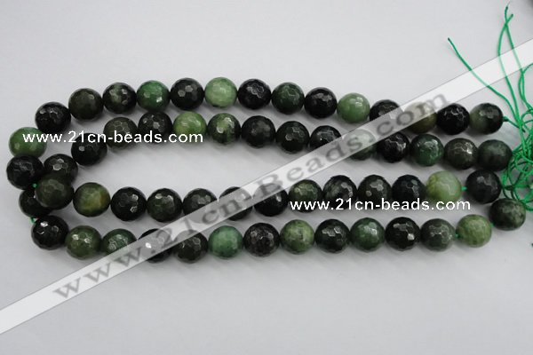 CDJ265 15.5 inches 14mm faceted round Canadian jade beads wholesale