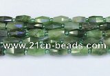 CDJ412 15.5 inches 8*14 - 9*14mm faceted freeform Canadian jade beads