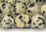 CDM102 15 inches 10mm faceted round dalmatian jasper beads