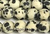 CDM106 15 inches 6mm round matte dalmatian jasper beads