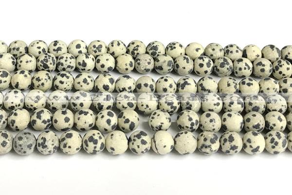 CDM107 15 inches 8mm round matte dalmatian jasper beads