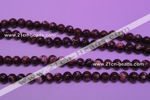 CDM52 15 inches 8mm round strawberry dalmatian jasper beads