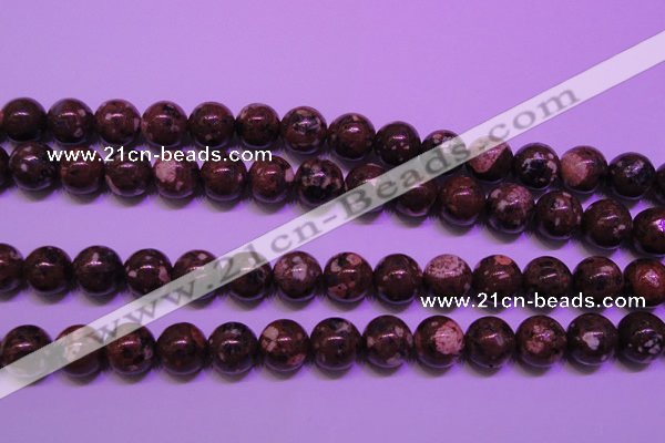 CDM53 15 inches 10mm round strawberry dalmatian jasper beads