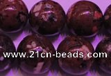 CDM54 15 inches 12mm round strawberry dalmatian jasper beads