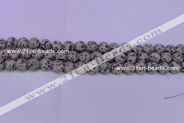 CDM83 15.5 inches 10mm round matte dalmatian jasper beads