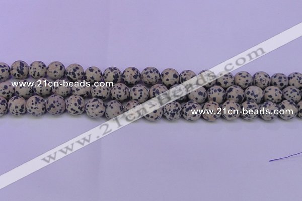 CDM85 15.5 inches 14mm round matte dalmatian jasper beads