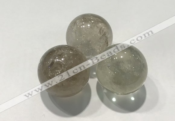 CDN1033 30mm round smoky quartz decorations wholesale