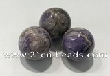 CDN1036 30mm round charoite decorations wholesale