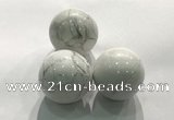 CDN1045 30mm round white howlite decorations wholesale