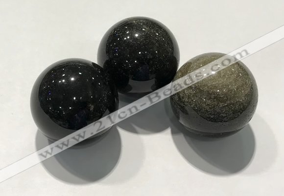 CDN1056 30mm round golden obsidian decorations wholesale