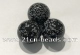 CDN1061 30mm round snowflake obsidian decorations wholesale