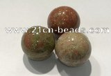 CDN1065 30mm round unakite decorations wholesale