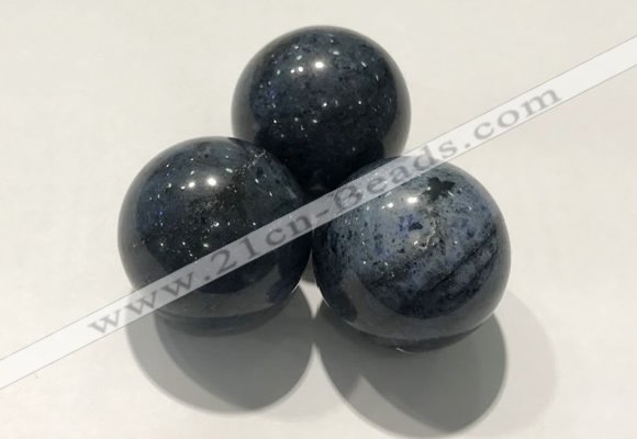 CDN1069 30mm round blue dumortierite decorations wholesale