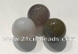 CDN1094 30mm round grey agate decorations wholesale