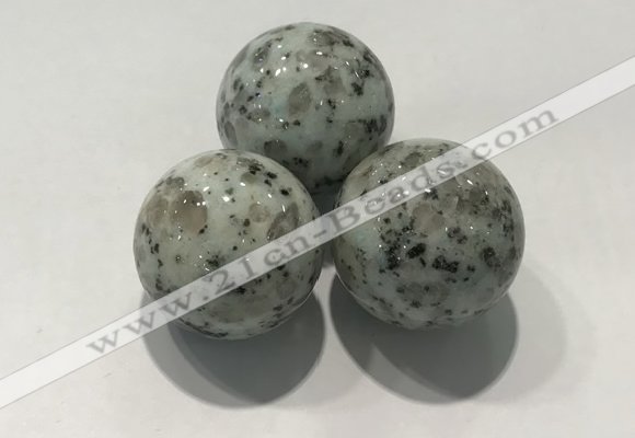 CDN1101 30mm round kiwi jasper decorations wholesale